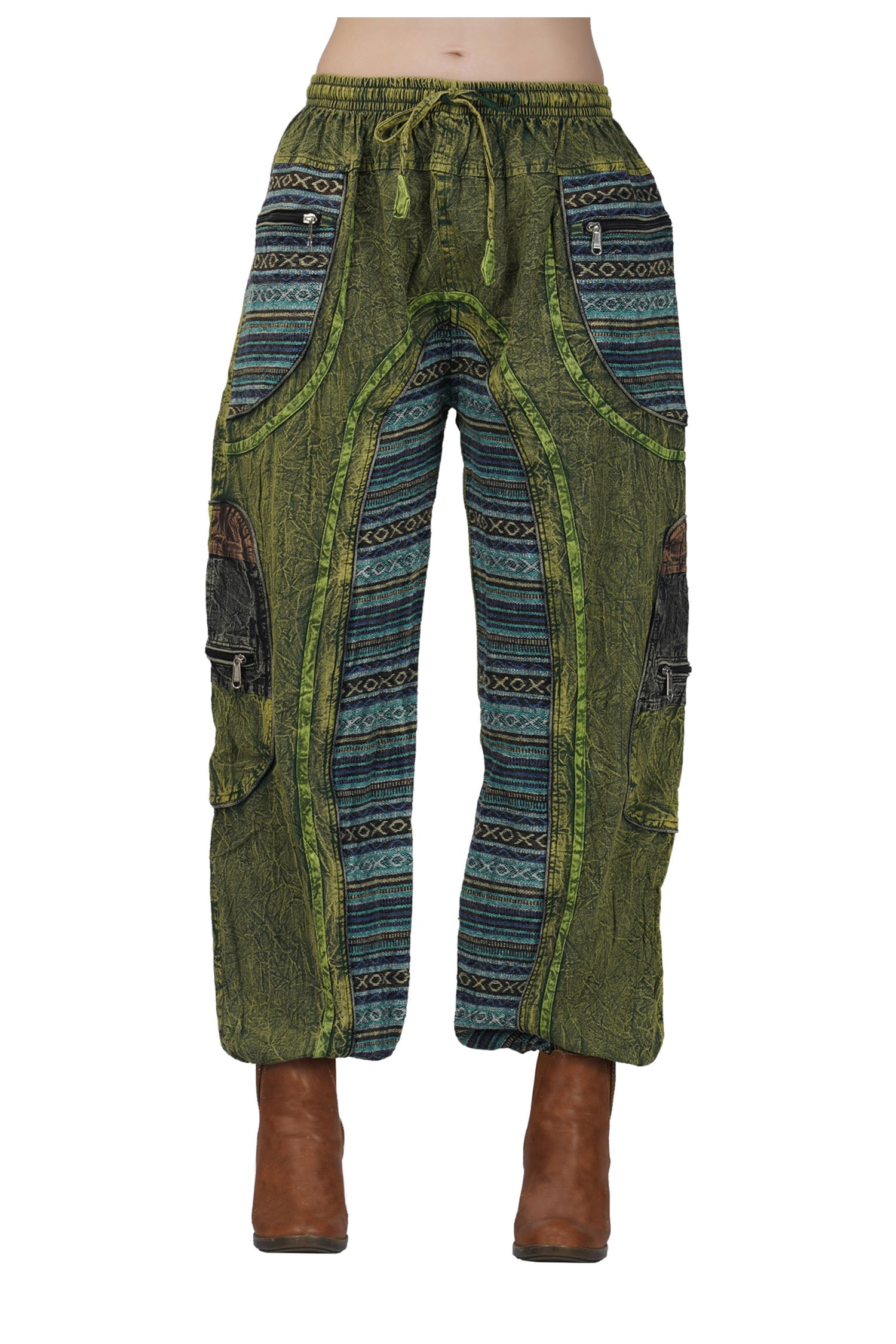 Acid Wash Trousers – Green