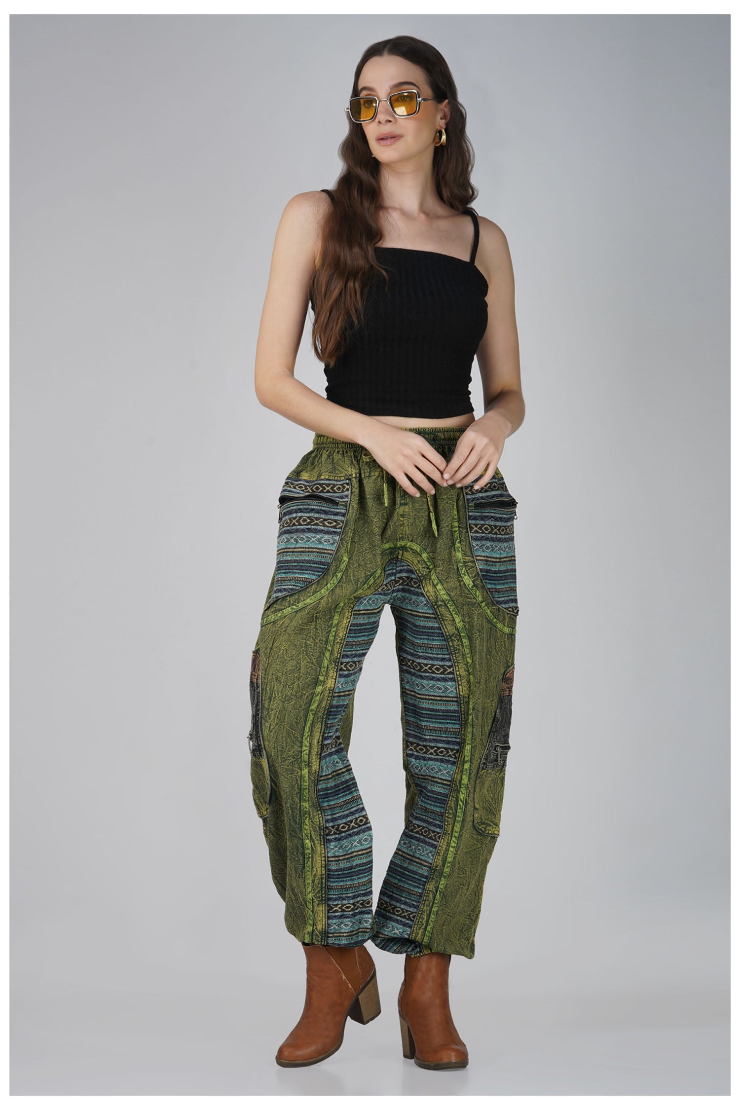 Acid Wash Trousers – Green