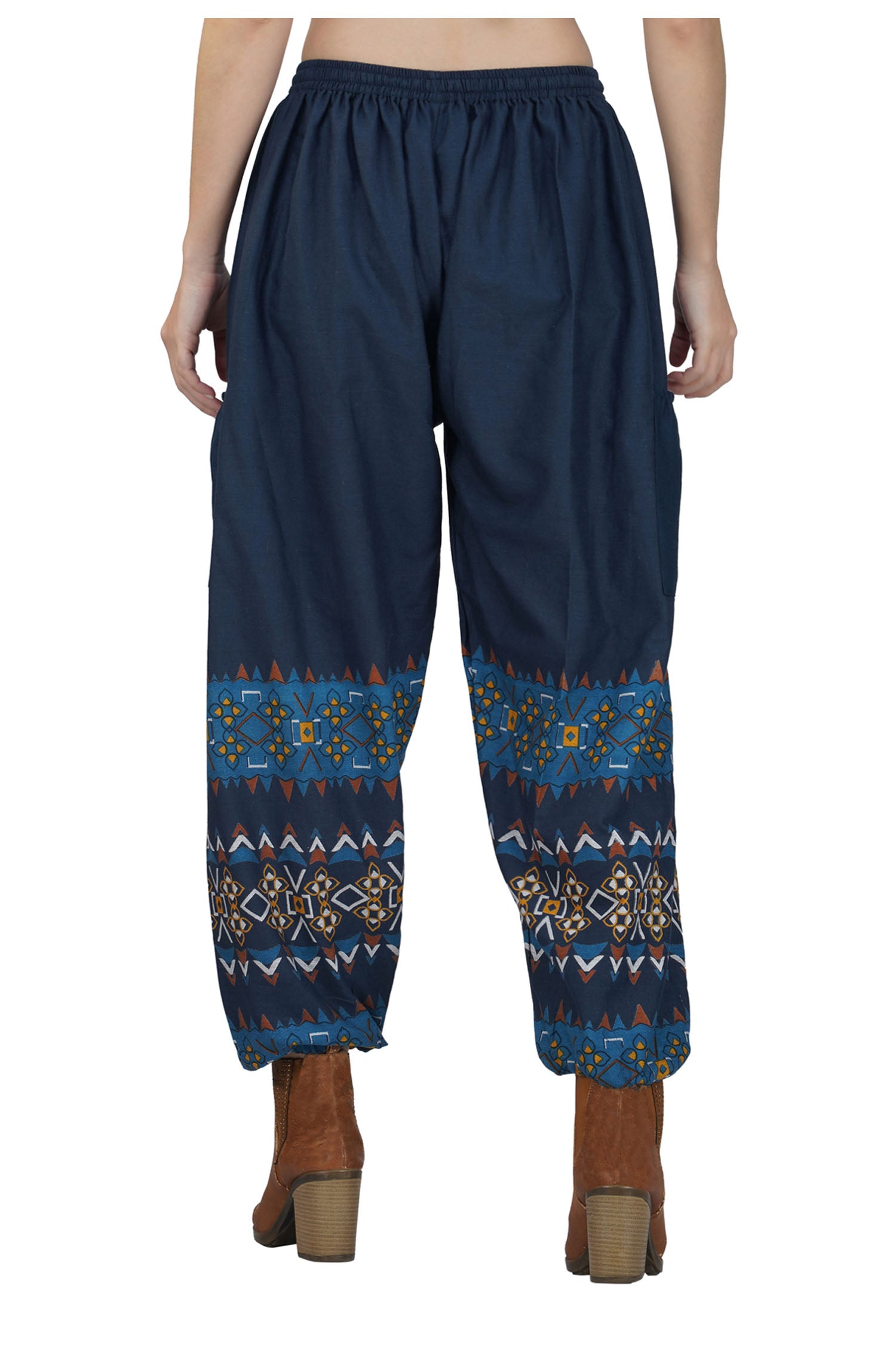 Patchwork Harem Trouser - Denim Blue