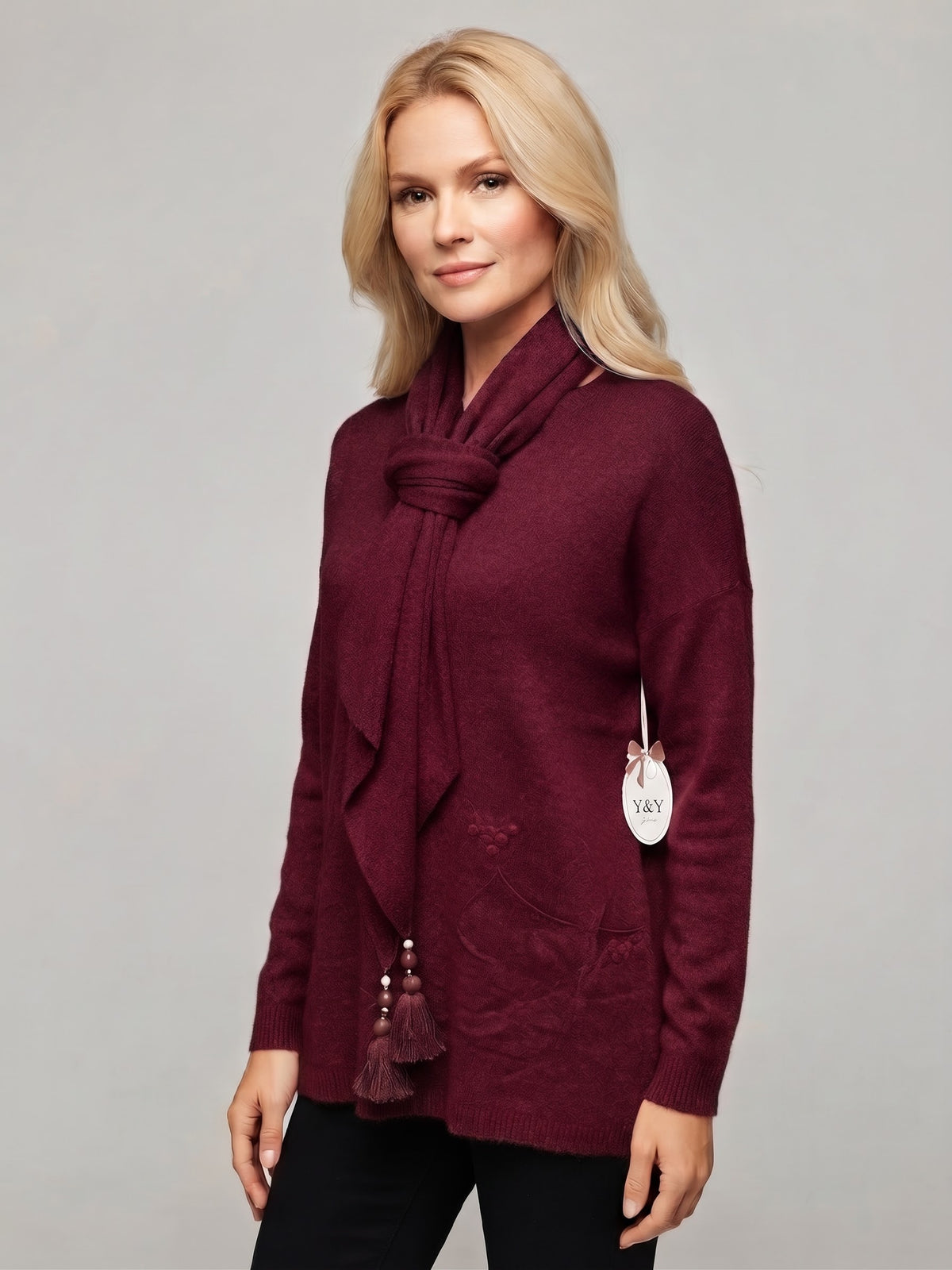Tassel Scarf Jumper